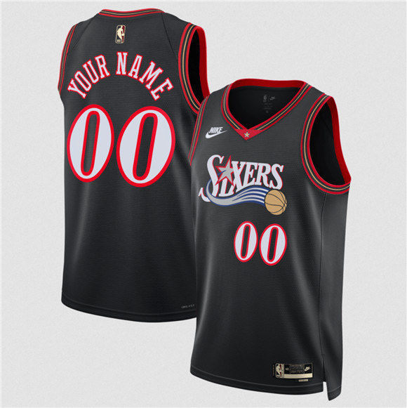 Philadelphia 76ers Active Player Custom Black 2025 Classic Edition Stitched Jersey Philadelphia 76ers Active Player Custom Black 2025 Classic Edition Stitched Jersey
