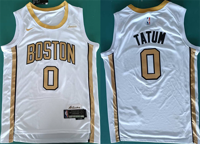 Boston Celtics #0 Jayson Tatum White Stitched Basketball Jersey