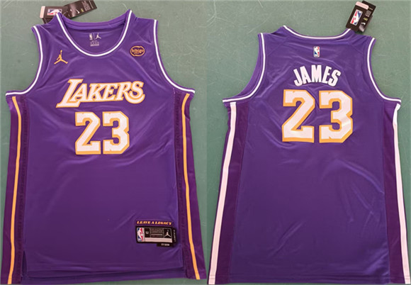 Los Angeles Lakers #23 LeBron James Purple 2025 Statement Edition Stitched Basketball Jersey