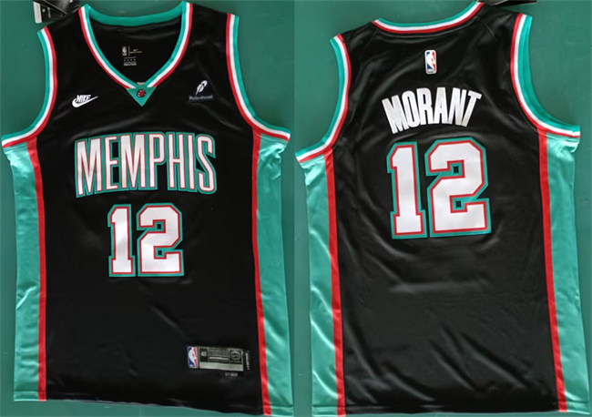 Memphis Grizzlies #12 Ja Morant Black 2025 Classic Edition Stitched Basketball Jersey
