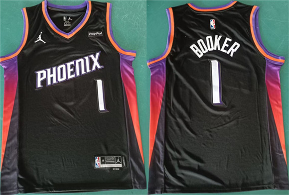 Phoenix Suns #1 Devin Booker Black 2025 Statement Edition Stitched Basketball Jersey