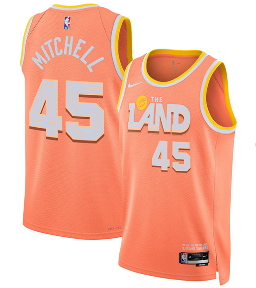 Cleveland Cavaliers #45 Donovan Mitchell Orange 2025-26 City Edition Swingman Stitched Jersey