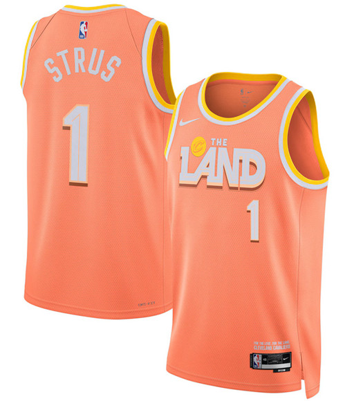 Cleveland Cavaliers #1 Max Strus Orange 2025-26 City Edition Swingman Stitched Jersey