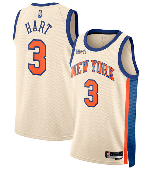 New York Knicks #3 Josh Hart Cream 2025-26 City Edition Swingman Stitched Basketball Jersey