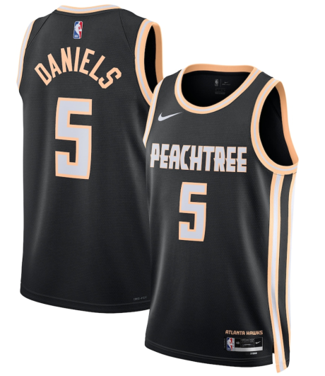 Atlanta Hawks #5 Dyson Daniels Black 2025-26 City Edition Swingman Stitched Jersey