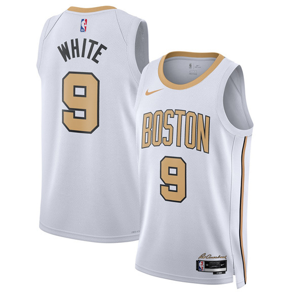 Boston Celtics #9 Derrick White White 2025-26 City Edition Swingman Stitched Basketball Jersey
