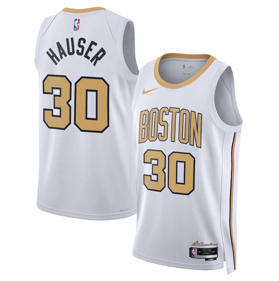 Boston Celtics #30 Sam Hauser White 2025-26 City Edition Swingman Stitched Basketball Jersey