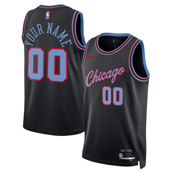 Chicago Bulls Active Player Custom Black 2025-26 City Edition Swingman Stitched Basketball Jersey