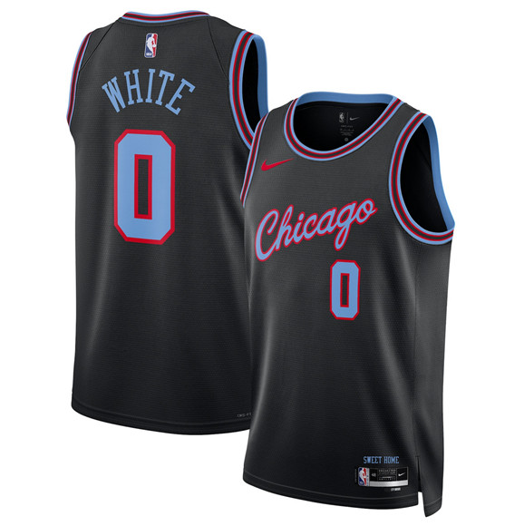 Chicago Bulls #0 Coby White Black 2025-26 City Edition Swingman Stitched Basketball Jersey