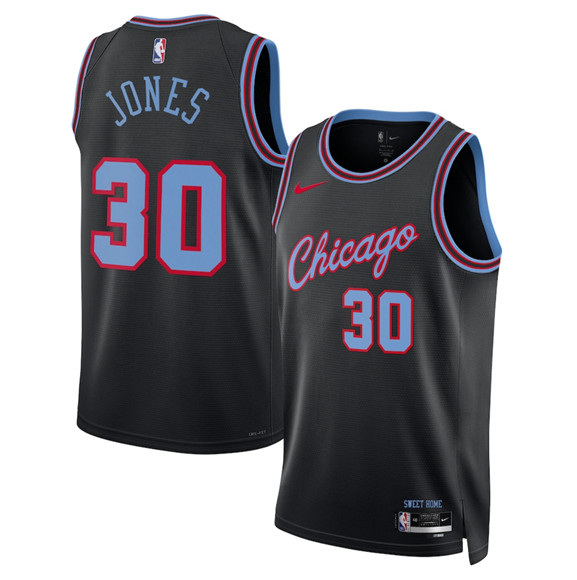 Chicago Bulls #30 Tre Jones Black 2025-26 City Edition Swingman Stitched Basketball Jersey
