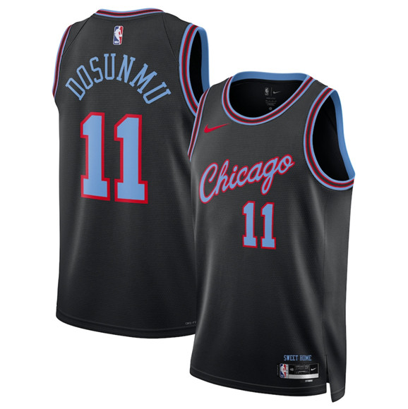 Chicago Bulls #11 Ayo Dosunmu Black 2025-26 City Edition Swingman Stitched Basketball Jersey
