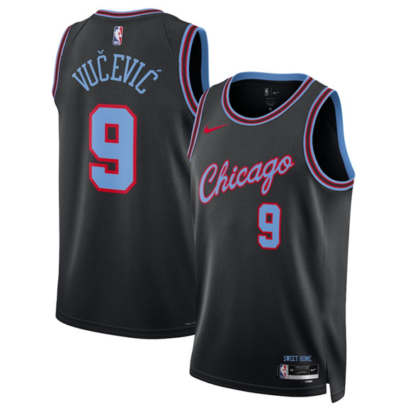 Chicago Bulls #9 Nikola Vu?evi? Black 2025-26 City Edition Swingman Stitched Basketball Jersey