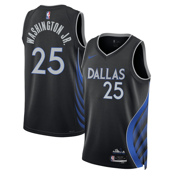 Dallas Mavericks #25 P.J. Washington Black 2025-26 City Edition Stitched Basketball Jersey