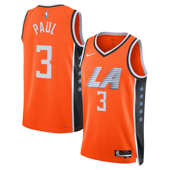 Los Angeles Clippers #3 Chris Paul Orange 2025-26 City Edition Swingman Stitched Jersey
