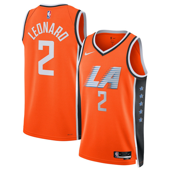 Los Angeles Clippers #2 Kawhi Leonard Orange 2025-26 City Edition Swingman Stitched Jersey
