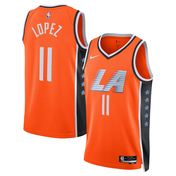 Los Angeles Clippers #11 Brook Lopez Orange 2025-26 City Edition Swingman Stitched Jersey