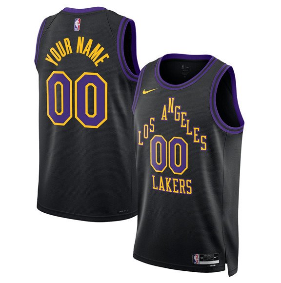 Los Angeles Lakers Active Player Custom Black 2025-26 City Edition Stitched Basketball Jersey Los Angeles Lakers Active Player Custom Black 2025-26 City Edition Stitched Basketball Jersey