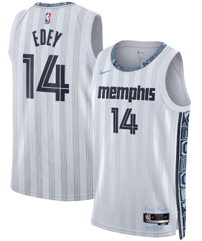Memphis Grizzlies #14 Zach Edey Gray 2025-26 City Edition Swingman Stitched Jersey