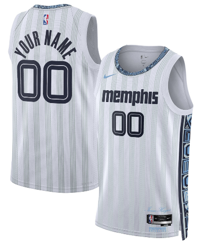 Memphis Grizzlies Active Player Custom Gray 2025-26 City Edition Swingman Stitched Jersey Memphis Grizzlies Active Player Custom Gray 2025-26 City Edition Swingman Stitched Jersey