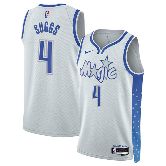 Orlando Magic #4 Jalen Suggs Silver 2025-26 City Edition Stitched Basketball Jersey