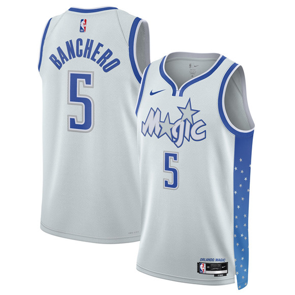 Orlando Magic #5 Paolo Banchero Silver 2025-26 City Edition Stitched Basketball Jersey