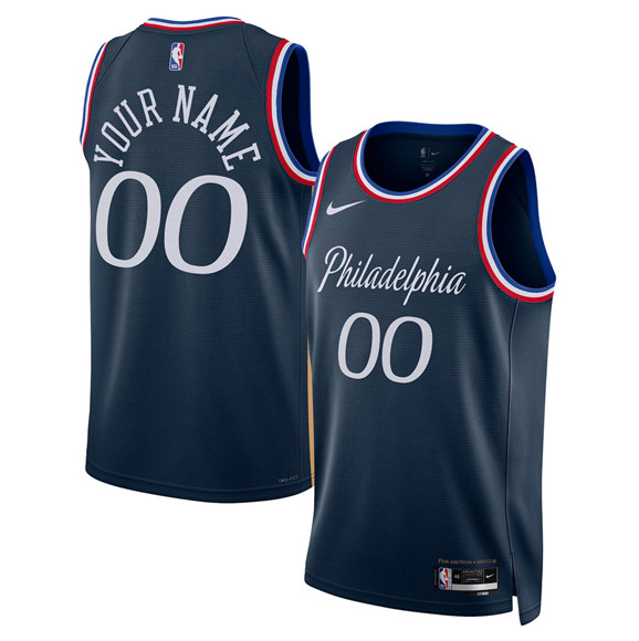 Philadelphia 76ers Active Player Custom Navy 2025-26 City Edition Swingman Stitched Jersey Philadelphia 76ers Active Player Custom Navy 2025-26 City Edition Swingman Stitched Jersey