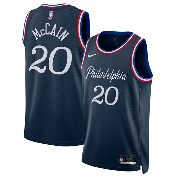 Philadelphia 76ers #20 Jared McCain Navy 2025-26 City Edition Swingman Stitched Jersey