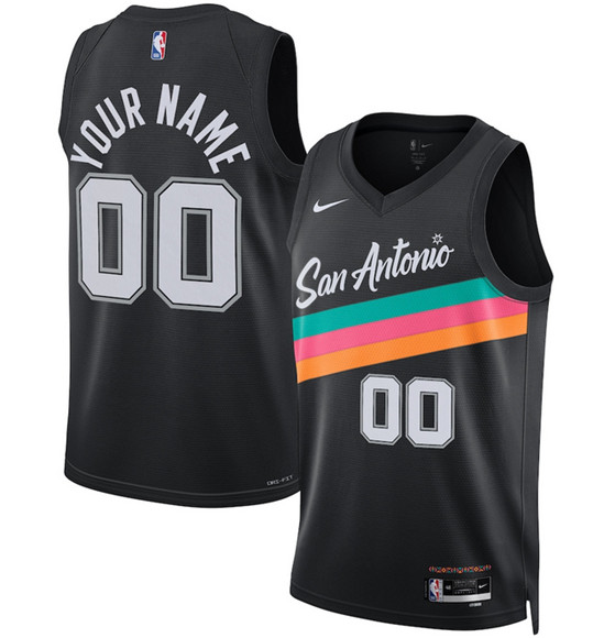 San Antonio Spurs Active Player Custom Black 2025-26 City Edition Swingman Stitched Basketball Jersey San Antonio Spurs Active Player Custom Black 2025-26 City Edition Swingman Stitched Basketball Jersey