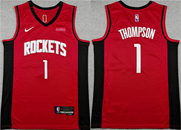 Houston Rockets #1 Amen Thompson Red Icon Edition Stitched Jersey