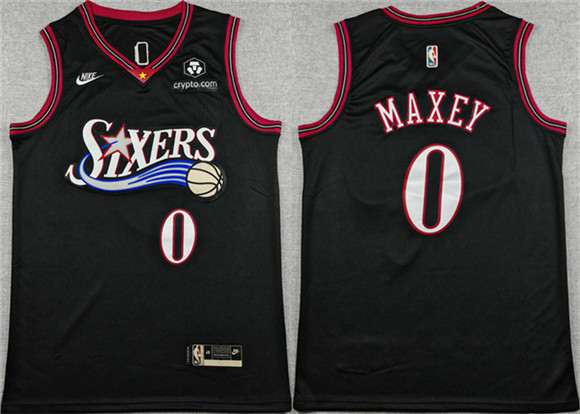 Philadelphia 76ers #0 Tyrese Maxey Black 2025 Classic Edition Stitched Stitched Jersey