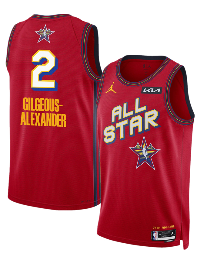 2025 All-Star #2 Shai Gilgeous-Alexander Red Stitched Basketball Jersey