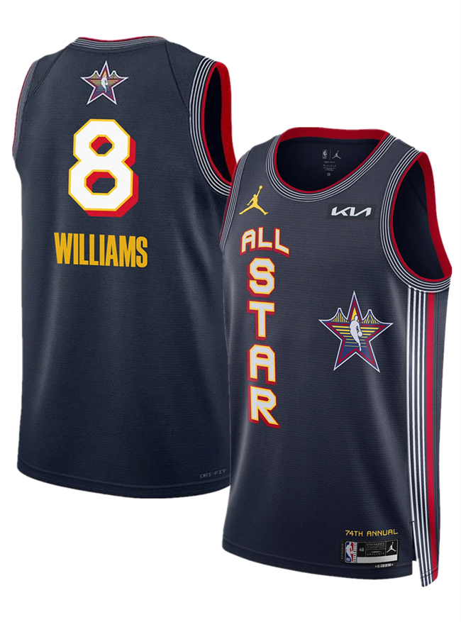2025 All-Star #8 Jalen Williams Navy Stitched Basketball Jersey