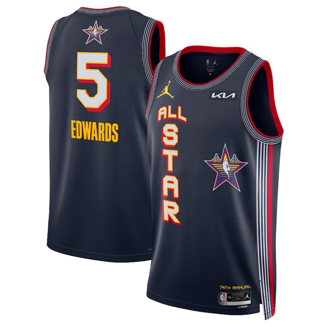 2025 All-Star #5 Anthony Edwards Navy Stitched Basketball Jersey