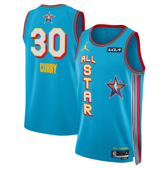 2025 All-Star #30 Stephen Curry Light Blue Stitched Basketball Jersey
