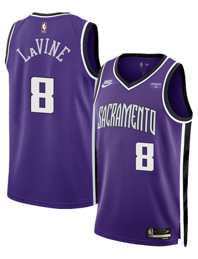 Sacramento Kings #8 Zach LaVine Purple 2025 Classic Edition Stitched Basketball Jersey