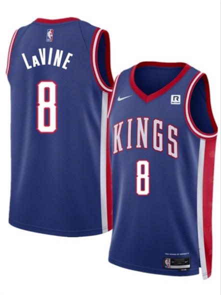 Sacramento Kings #8 Zach LaVine Blue 2025 City Edition Stitched Basketball Jersey