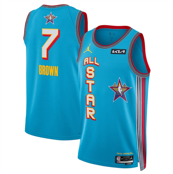 2025 All-Star #7 Jaylen Brown Light Blue Stitched Basketball Jersey