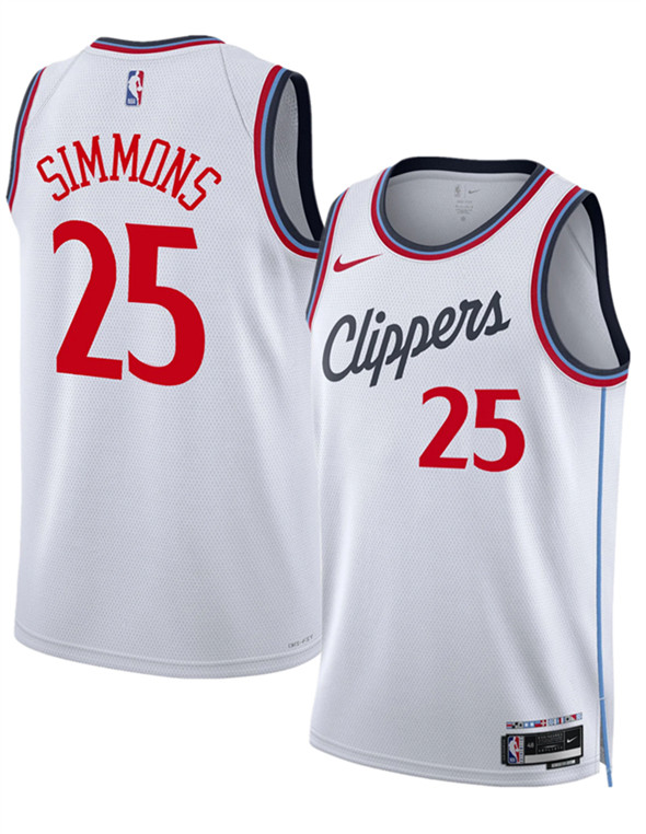 Los Angeles Clippers #25 Ben Simmons White 2024-25 Stitched Jersey