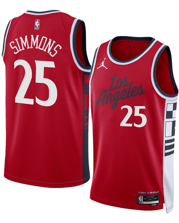 Los Angeles Clippers #25 Ben Simmons Red 2024-25 Statement Edition Stitched Jersey
