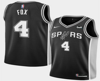 San Antonio Spurs #4 DeAaron Fox Black 2025 Icon Edition Stitched Jersey