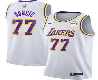 Los Angeles Lakers #77 Luka Doncic White 2025 Association Edition Stitched Jersey