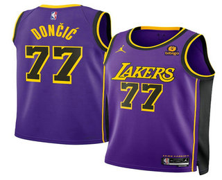 Los Angeles Lakers #77 Luka Doncic Purple 2025 Statement Edition Stitched Jersey