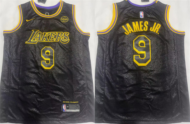 Los Angeles Lakers #9 Bronny James Jr. Black 2024 Draft Stitched Basketball Jersey Los Angeles Lakers #9 Bronny James Jr. Black 2024 Draft Stitched Basketball Jersey
