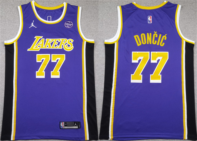 Los Angeles Lakers #77 Luka Doncic Puple 2025 Stitched Basketball Jersey