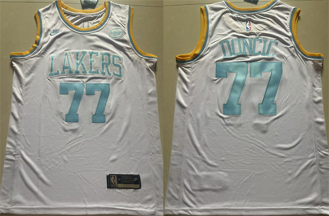 Los Angeles Lakers #77 Luka Doncic White 2025 Classic Edition Stitched Basketball Jersey Los Angeles Lakers #77 Luka Doncic White 2025 Classic Edition Stitched Basketball Jersey