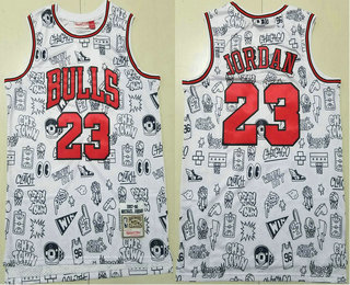 Chicago Bulls #23 Michael Jordan 1997-98 White Hardwood Swingman Throwback Jersey