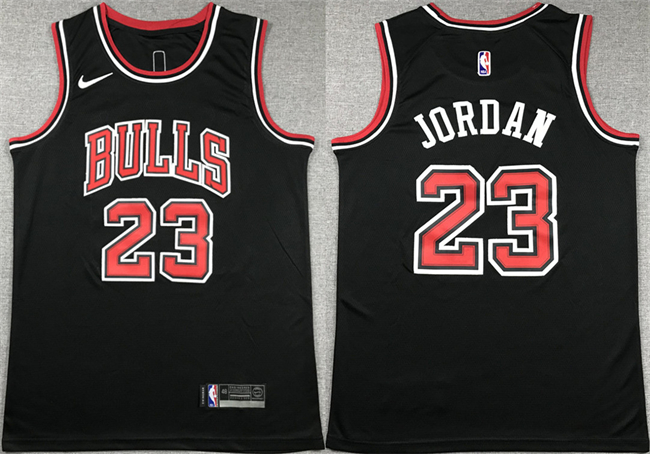 Chicago Bulls #23 Michael Jordan Black Stitched Basketball Jersey