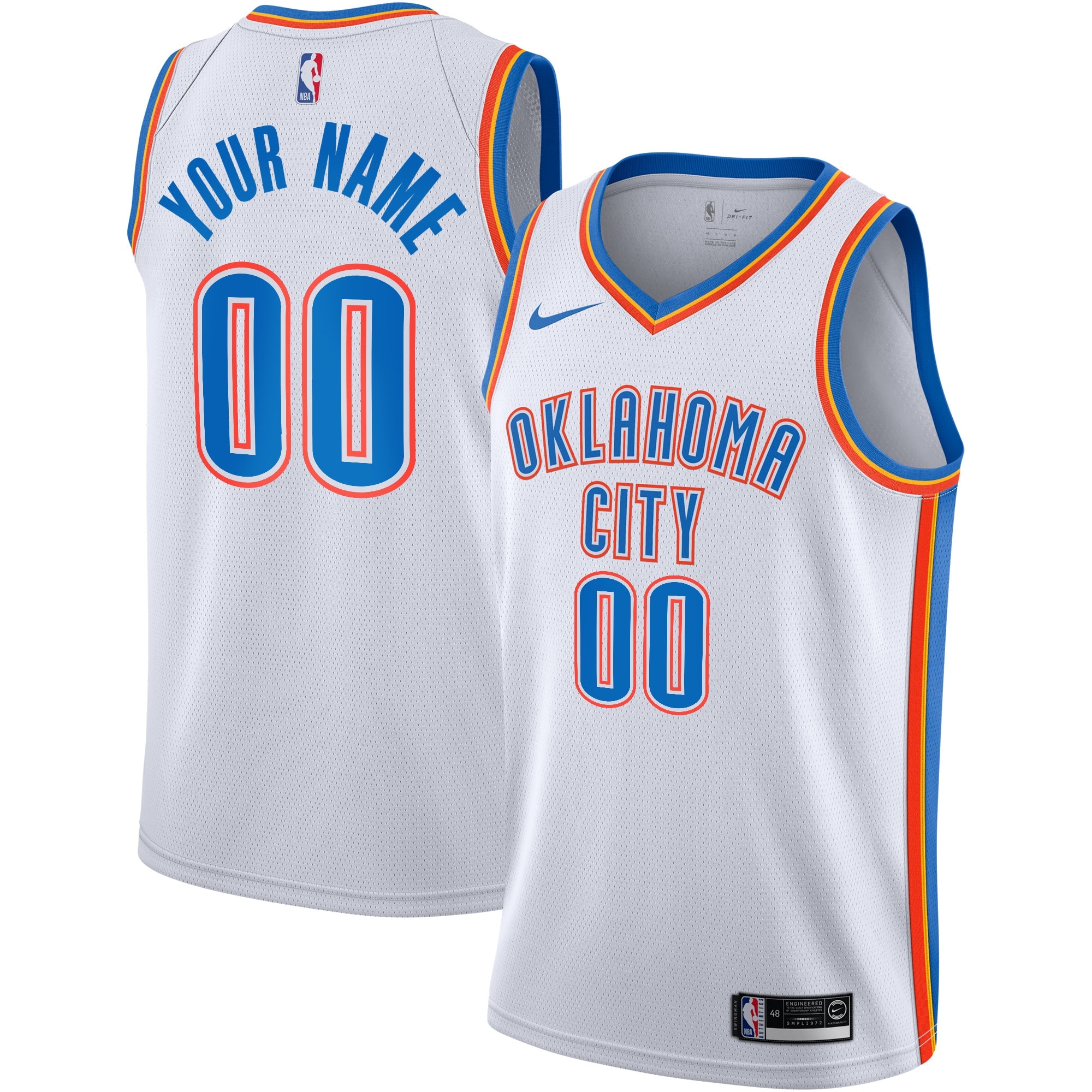 Oklahoma City Thunder White Nike Custom Association Edition Swingman Jersey Oklahoma City Thunder White Nike Custom Association Edition Swingman Jersey
