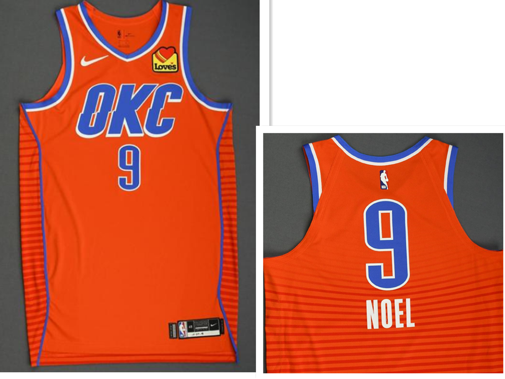 Oklahoma City Thunder #9 Nerlens Noel Orange Statement Edition Stitched Basketball Jersey