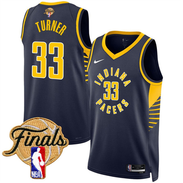 Indiana Pacers #33 Myles Turner Navy 2025 Finals Icon Edition Stitched Basketball Jersey